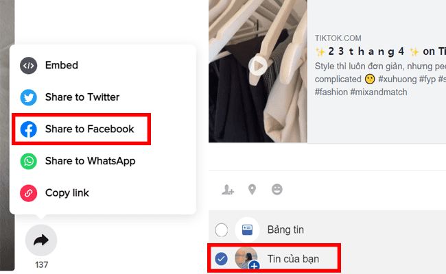 Hướng dẫn cách chia sẻ Tiktok lên tin Facebook một cách đơn giản nhất