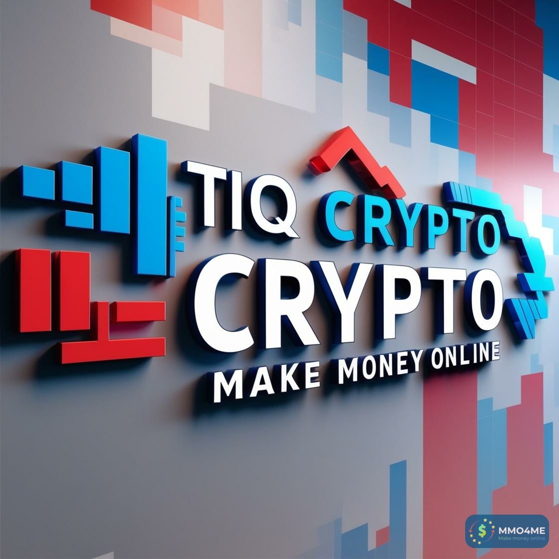 Tạo cho tôi 1 logo 3d đẹp chủ đề về tài chính có tên là _TIQ Crypto Kiếm Tiền Online_ nền xanh...jpg